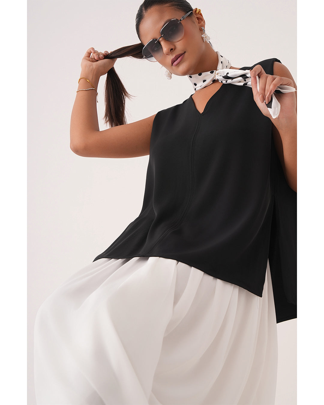 Oversized Power Shoulder Top