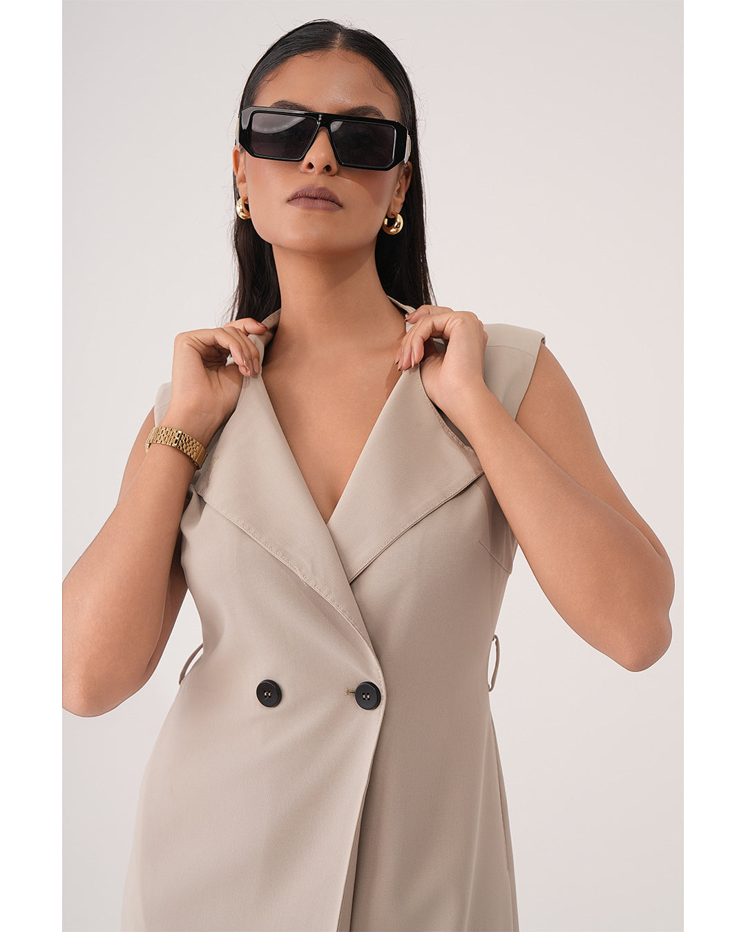 Tailored Longline Trench Dress